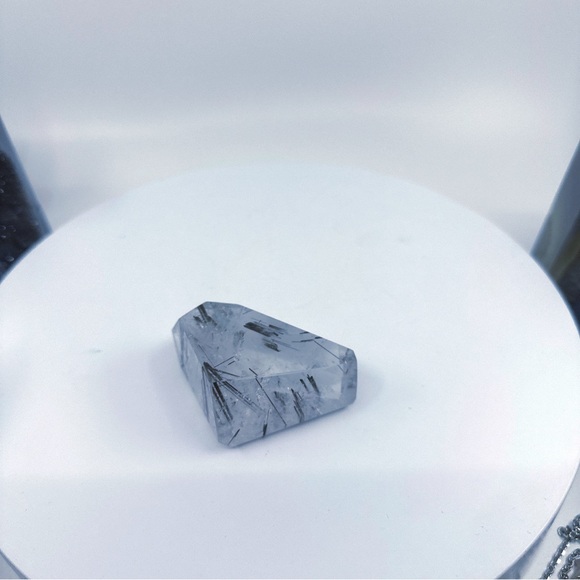Polished Tourmalinated Quartz Geometric Free Form Natural Crystal Untreated - Picture 7 of 9